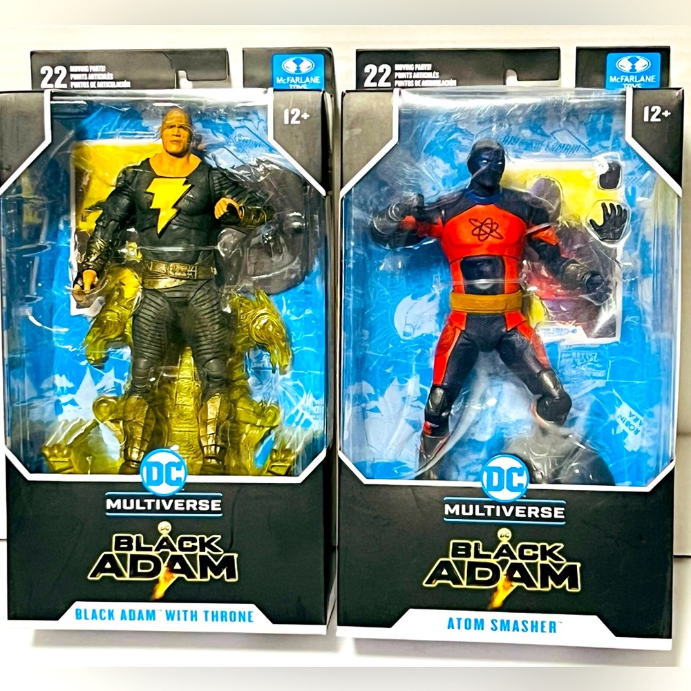 BLACK ADAM W/THRONE & ATOM SMASHER (LOT OF 2)